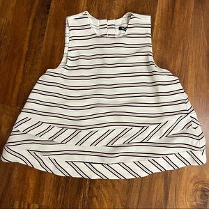 Belle Vere Striped Sleeveless Blouse Top